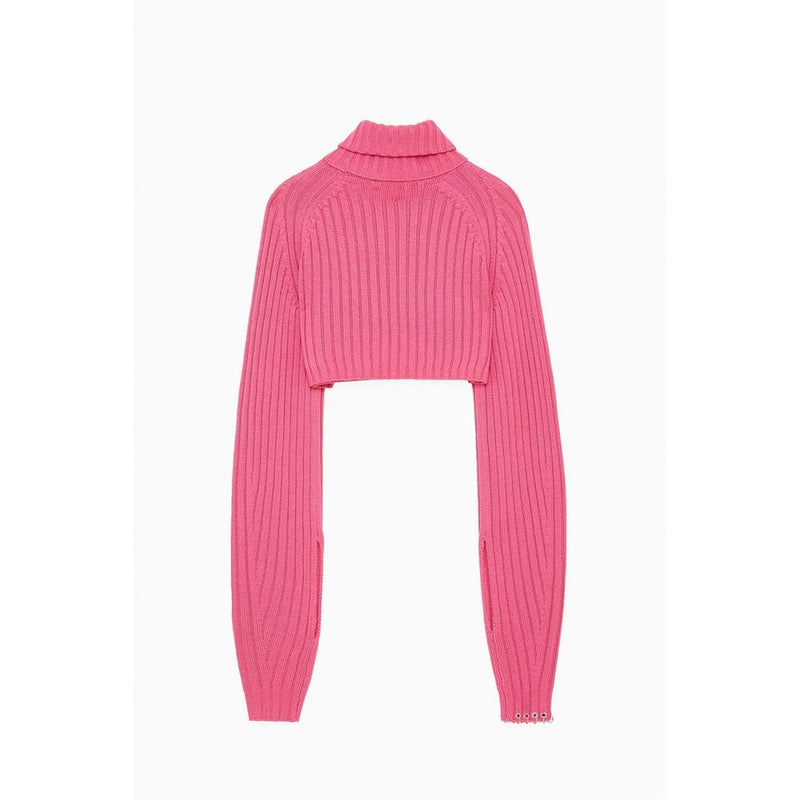Patrizia Pepe Red Marabou Turtleneck