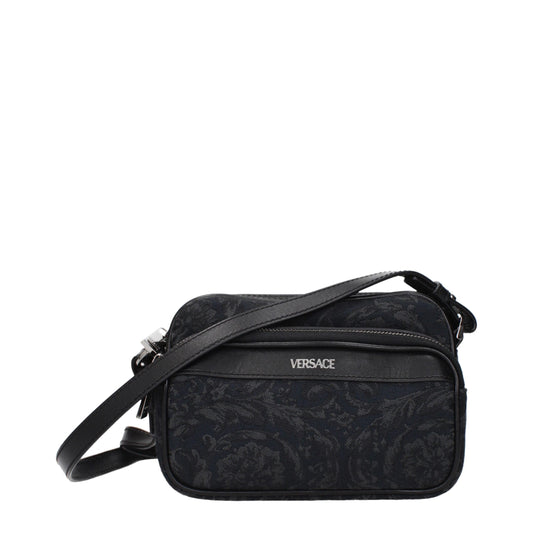 Sac bandoulière Versace en tissu noir