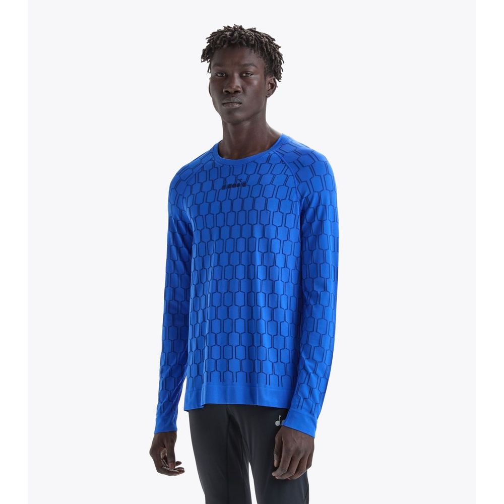 Diadora Blue Polyamide Long Sleeve T-Shirt for Men