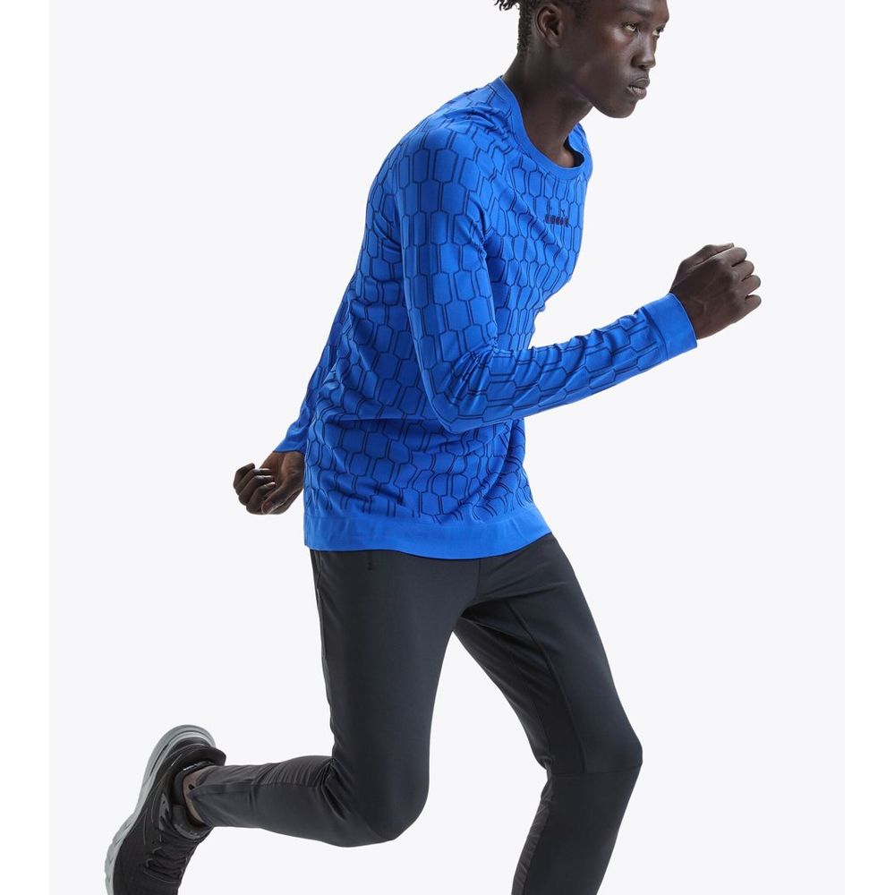 Diadora Blue Polyamide Long Sleeve T-Shirt for Men