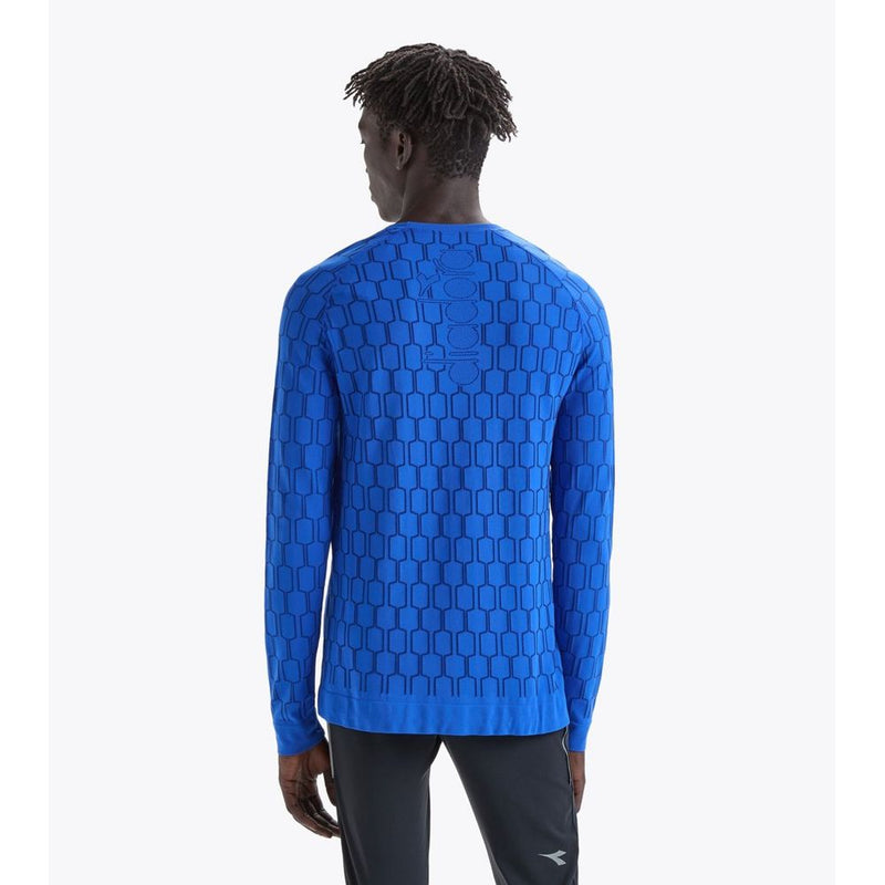 Diadora Blue Polyamide Long Sleeve T-Shirt for Men