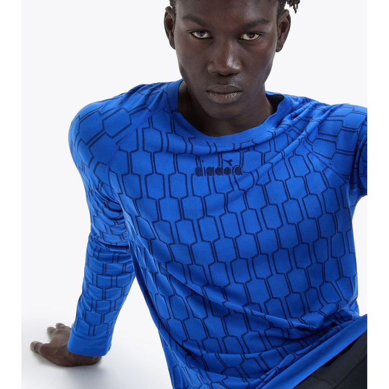 Diadora Blue Polyamide Long Sleeve T-Shirt for Men