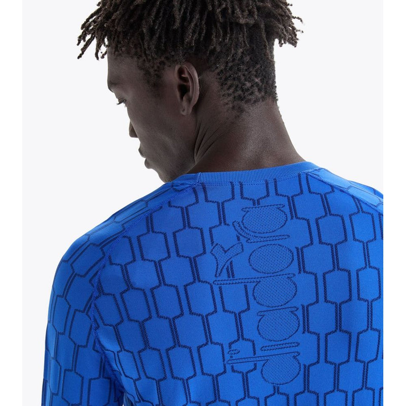 Diadora Blue Polyamide Long Sleeve T-Shirt for Men