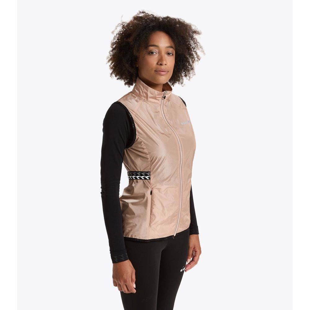 Diadora Pink Polyamide Waistcoat - Mahogany Rose Vest