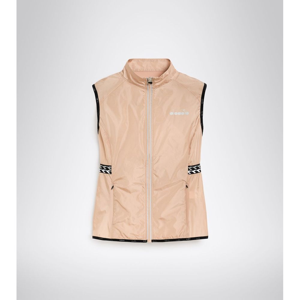 Diadora Pink Polyamide Waistcoat - Mahogany Rose Vest