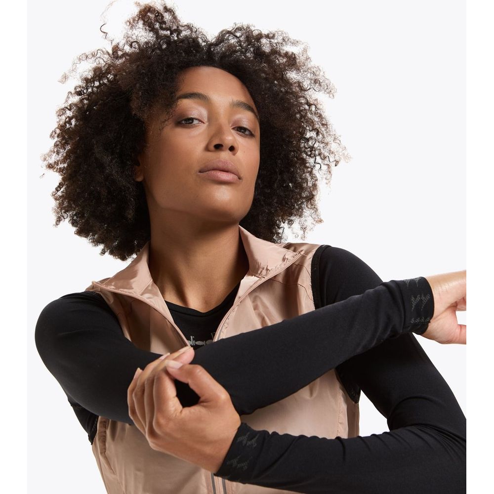 Diadora Pink Polyamide Waistcoat - Mahogany Rose Vest