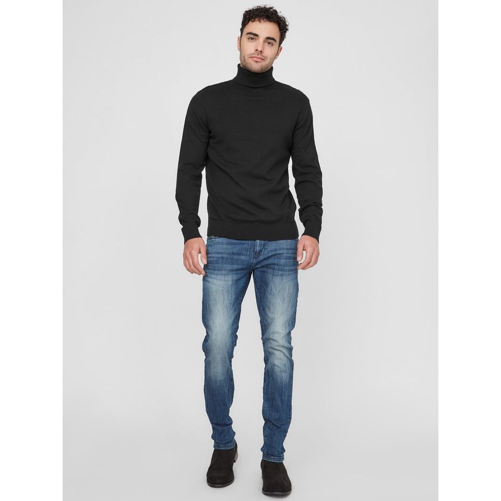 Guess Black Cotton Turtleneck - Stylish Comfort for Men