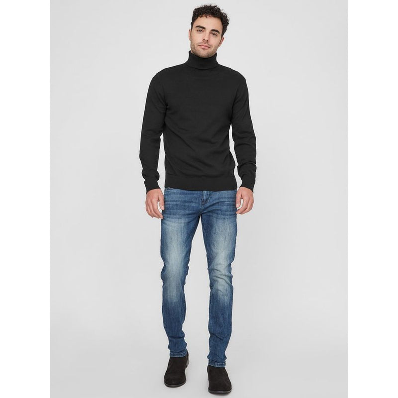 Guess Black Cotton Turtleneck - Stylish Comfort for Men