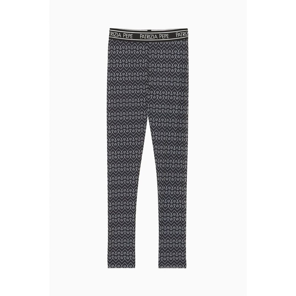 Patrizia Pepe Black Monogram Leggings - Stylish Sportswear for Women