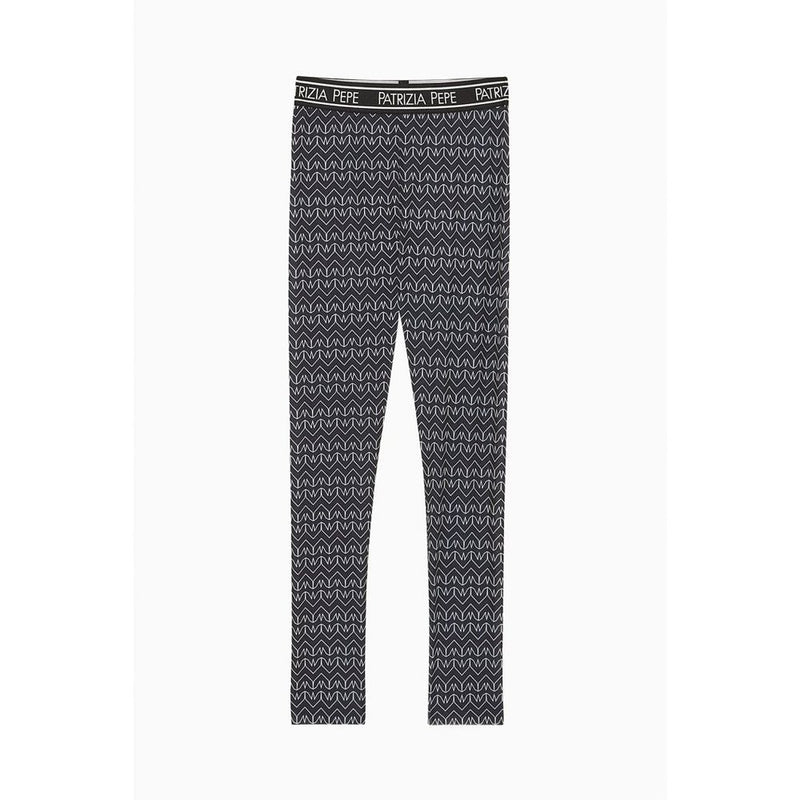 Patrizia Pepe Black Monogram Leggings - Chic Sportswear for Women