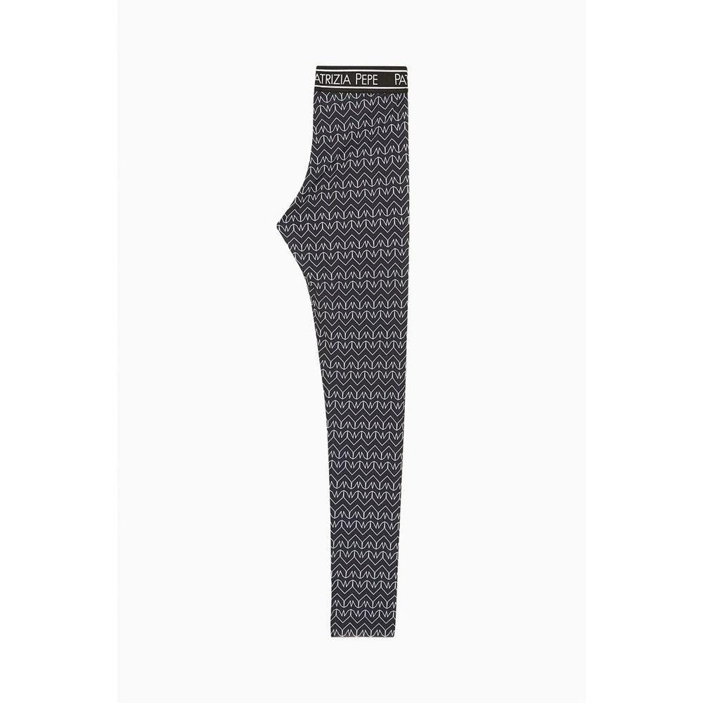 Patrizia Pepe Black Monogram Leggings - Stylish Sportswear for Women