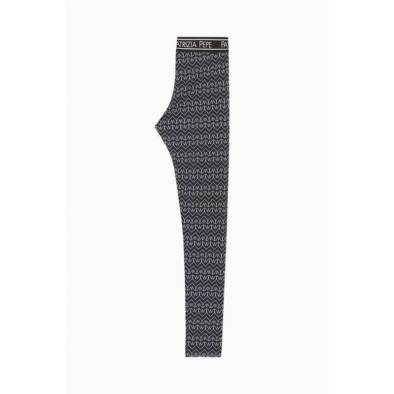 Patrizia Pepe Black Monogram Leggings - Chic Sportswear for Women
