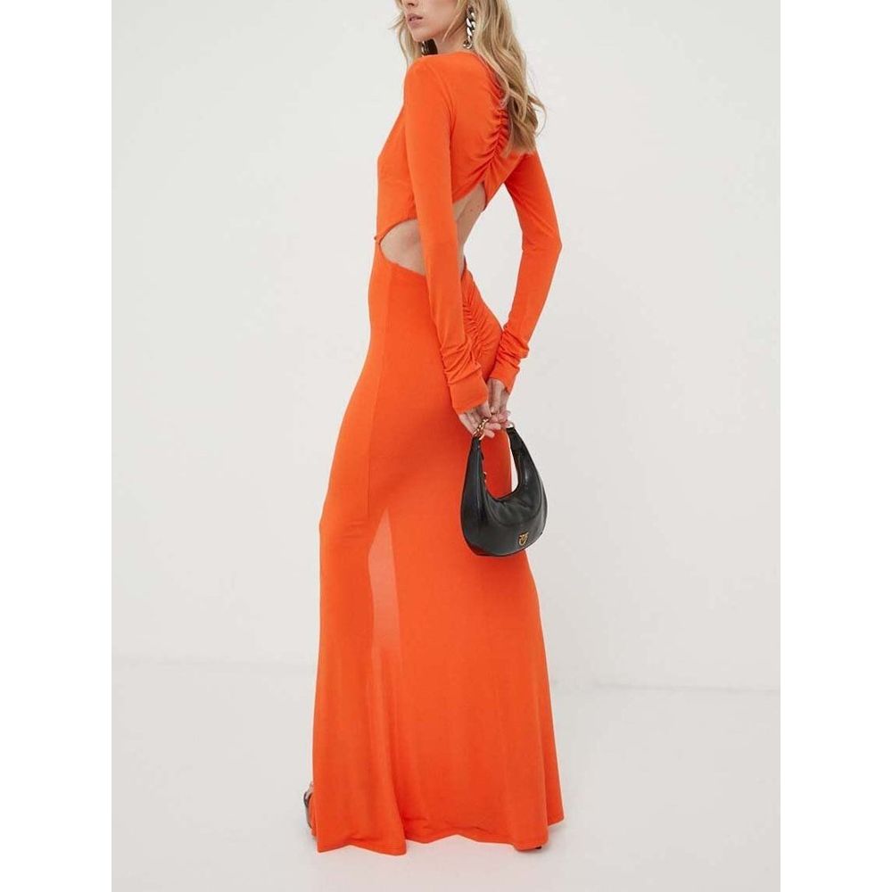 Patrizia Pepe Solar Orange Acetate Casual Dress