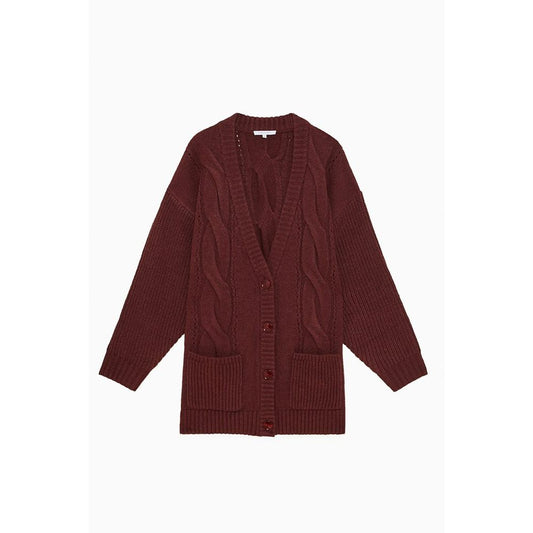 Cardigan en plumes de marabout violet Patrizia Pepe