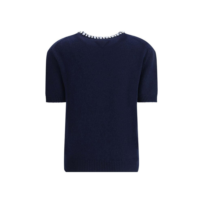 Prada Blue Fleece Wool Sweatshirt for Women