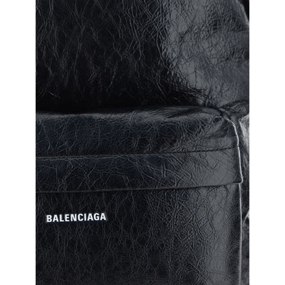 Sac à dos Balenciaga Bos Taurus en cuir de veau noir