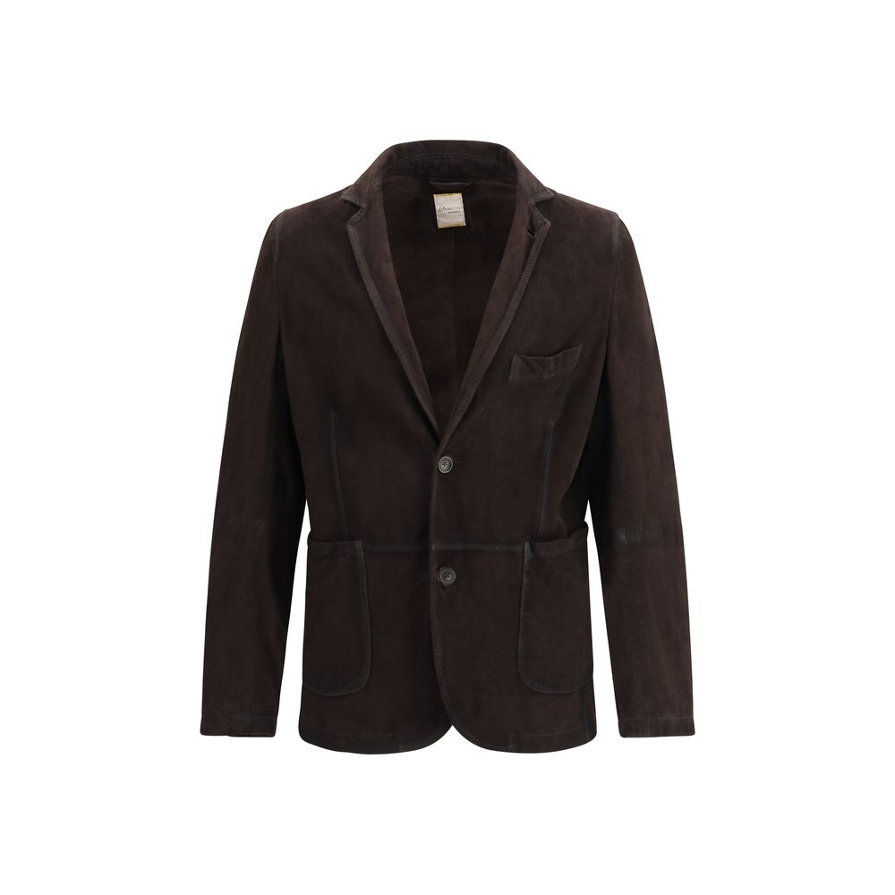 D'amico Brown Suede Jacket for Men - Regular Fit