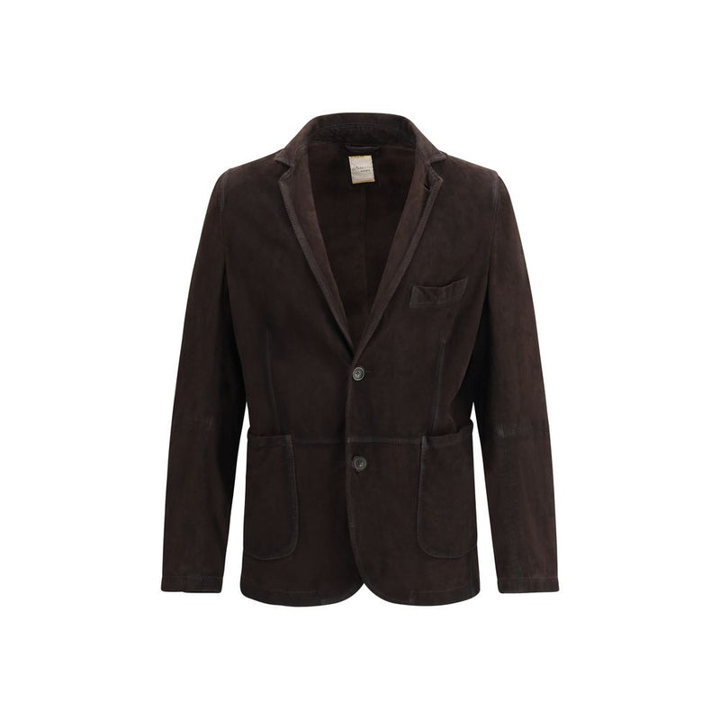 D'amico Brown Suede Jacket for Men - Regular Fit