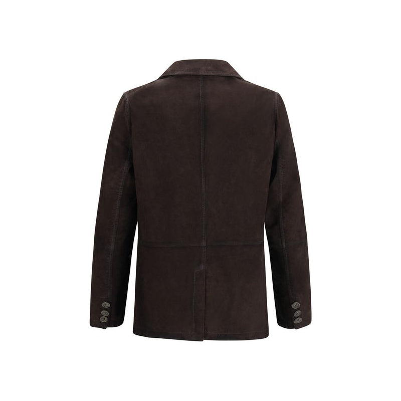 D'amico Brown Suede Jacket for Men - Regular Fit