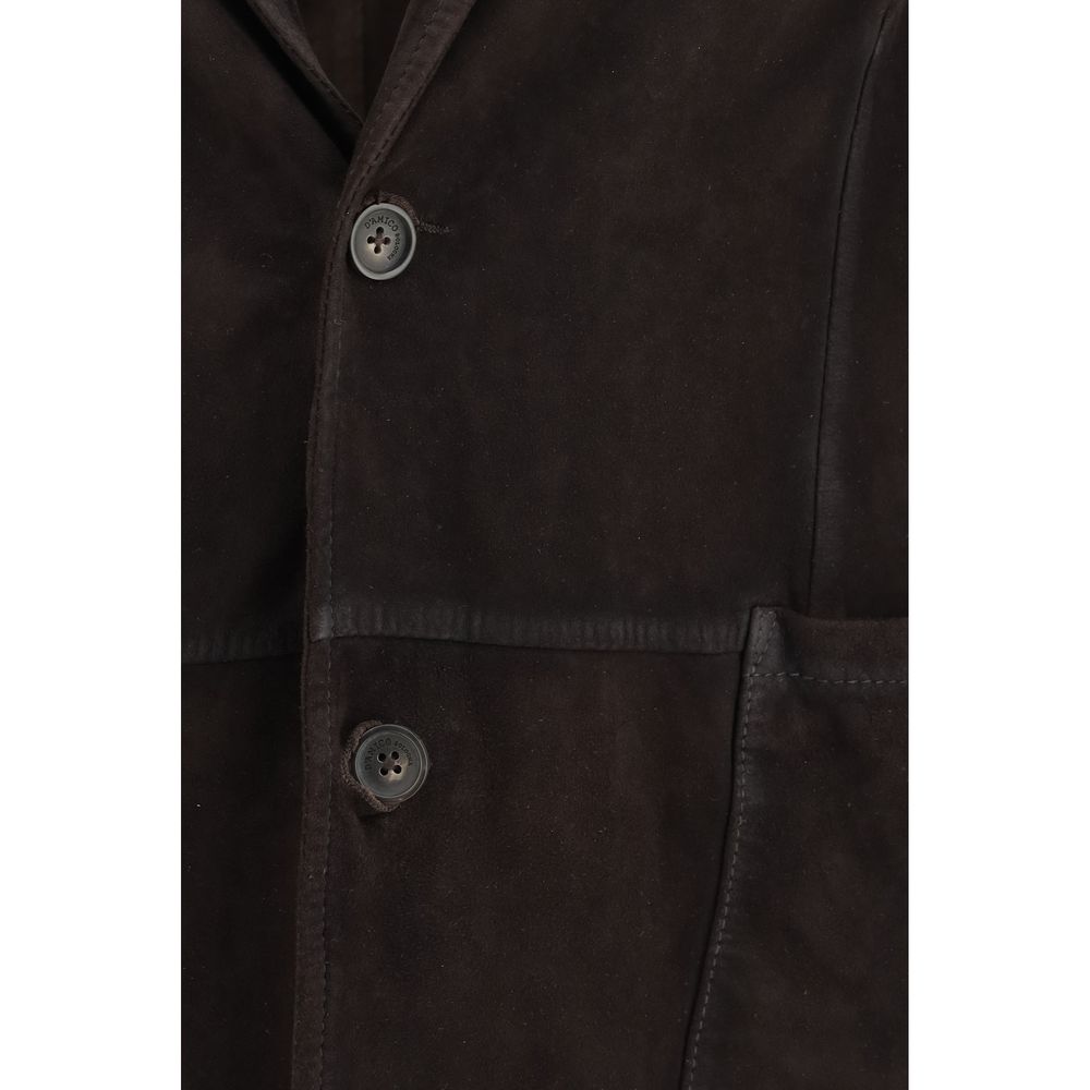 D'amico Brown Suede Jacket for Men - Regular Fit