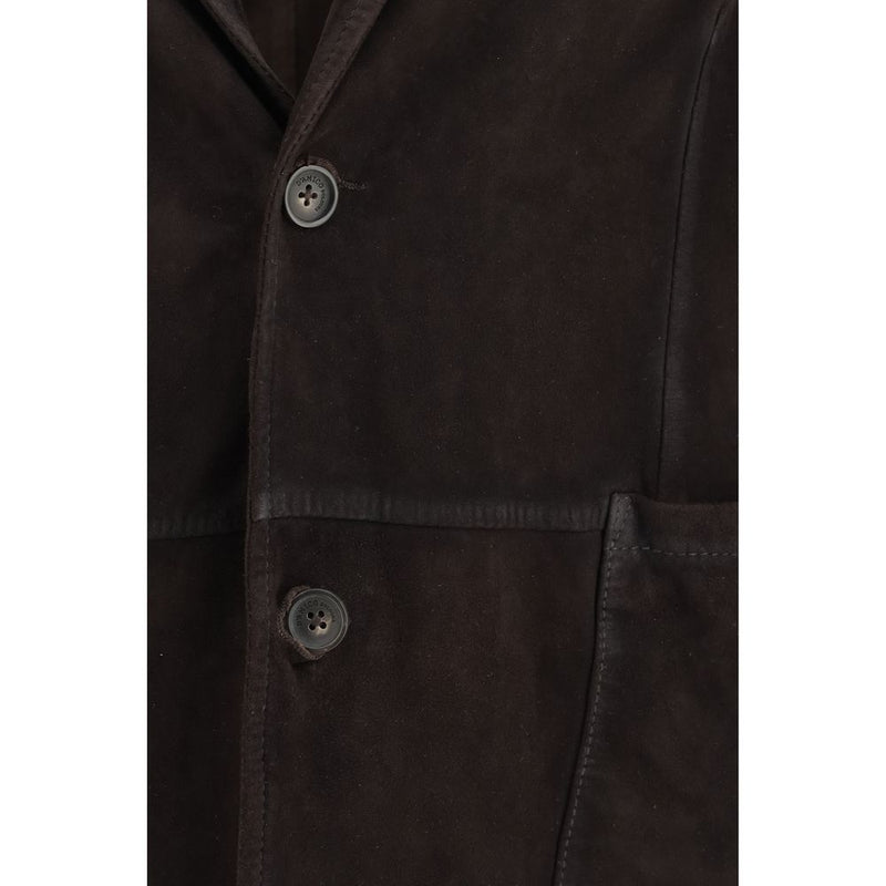 D'amico Brown Suede Jacket for Men - Regular Fit