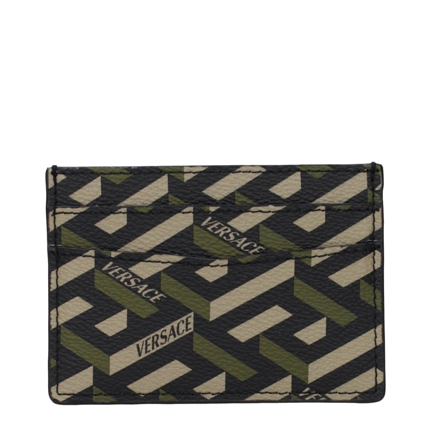 Porte-cartes Versace en tissu noir