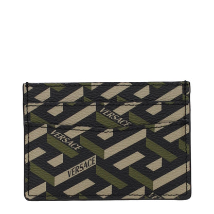 Porte-cartes Versace en tissu noir