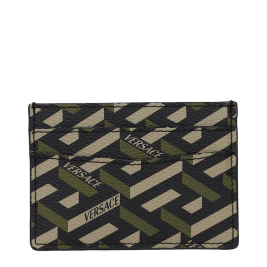 Porte-cartes Versace en tissu noir