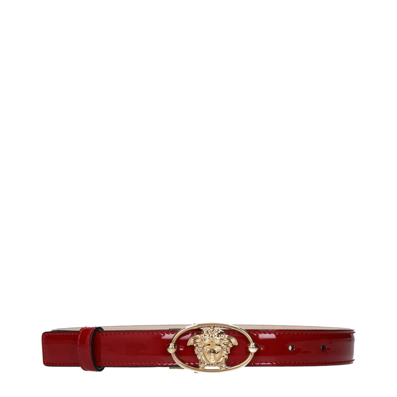 Ceinture en Cuir Rouge Regular Versace