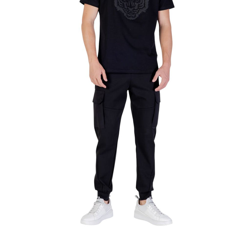 Antony Morato Black Cotton Joggers (Workout Pants) - Regular Fit
