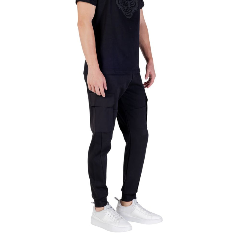 Antony Morato Black Cotton Joggers (Workout Pants) - Regular Fit