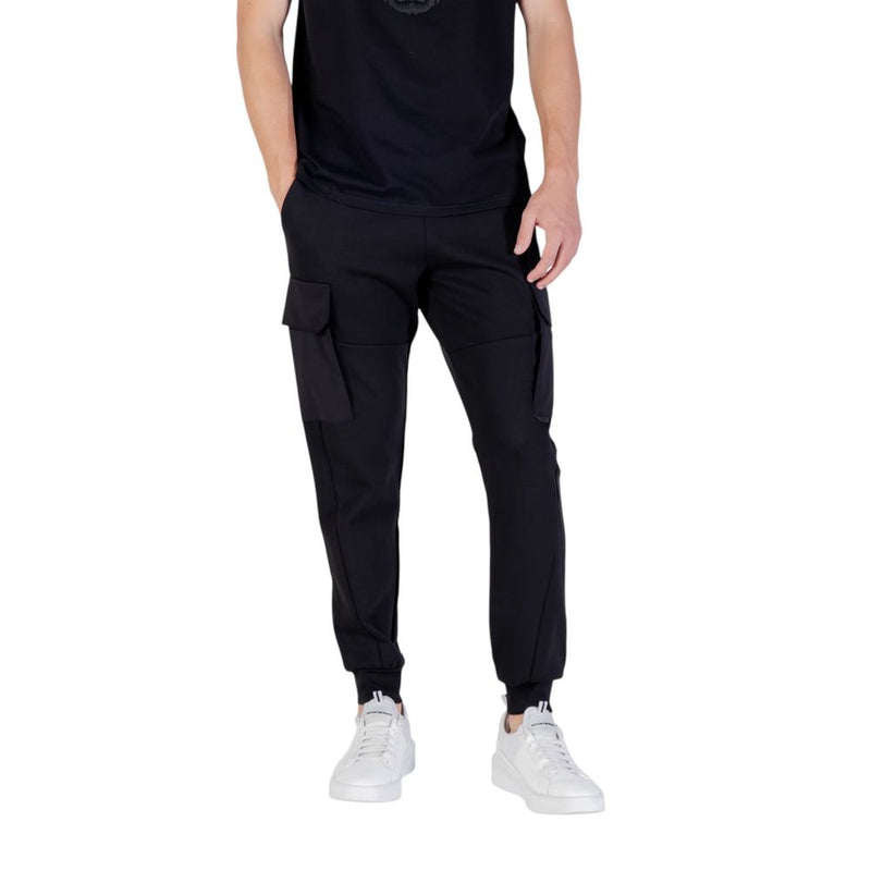 Antony Morato Black Cotton Joggers (Workout Pants) - Regular Fit