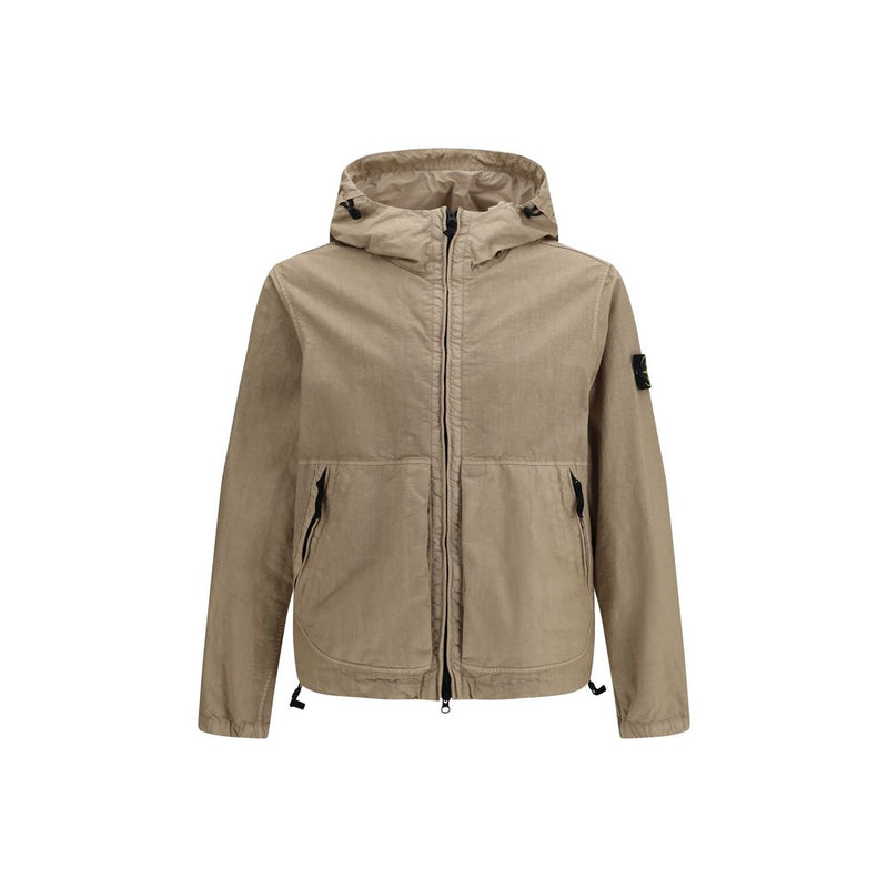 Stone Island Bruine Polyamide Shell Jas