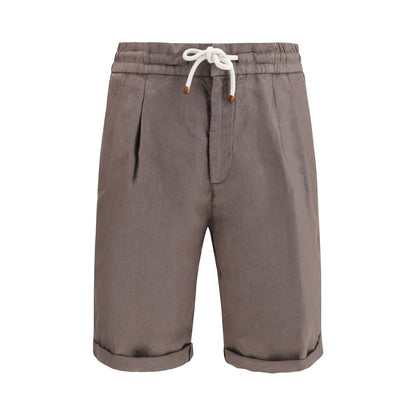 Brunello Cucinelli Bruine Linnen Bermuda Shorts