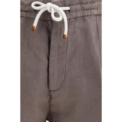 Brunello Cucinelli Bruine Linnen Bermuda Shorts