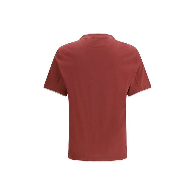 Brunello Cucinelli Bordeaux Katoenen T-shirt