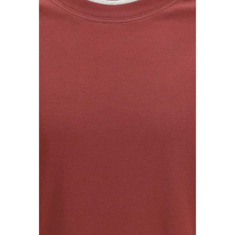 Brunello Cucinelli Bordeaux Katoenen T-shirt