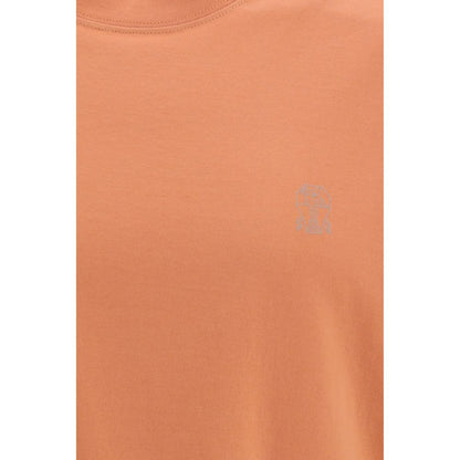T-shirt orange en coton Brunello Cucinelli