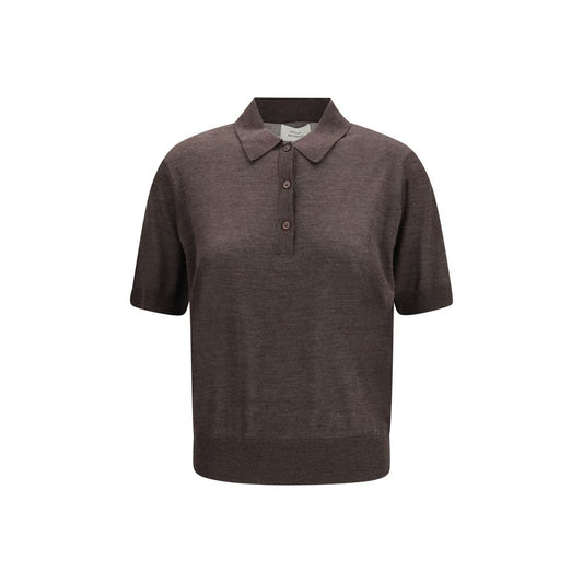 Loulou De Saison Migo Brown Cashmere Polo Shirt