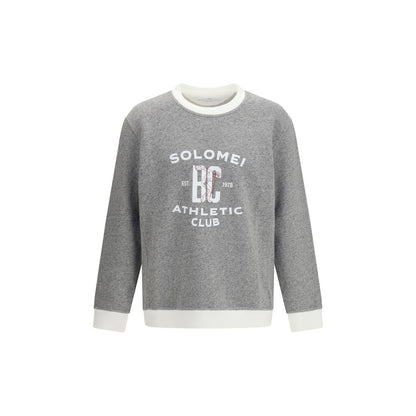 Sweat-shirt en coton gris Brunello Cucinelli