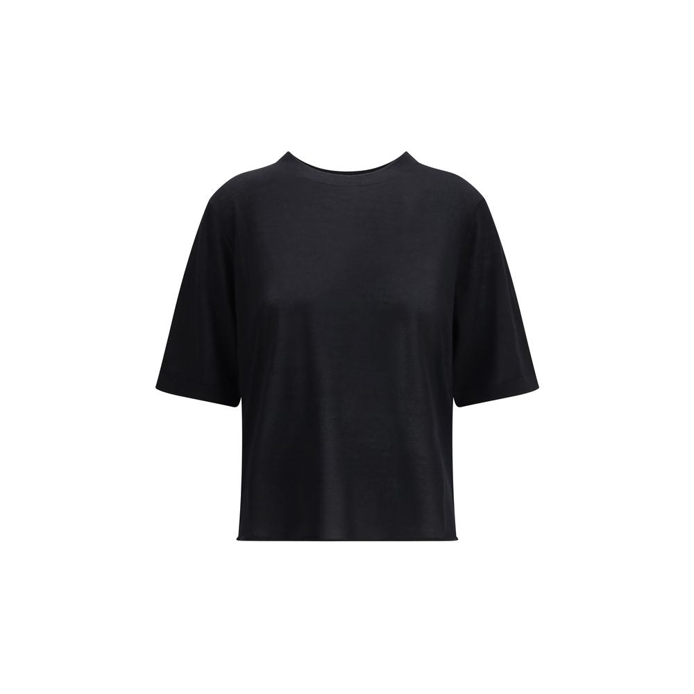 Loulou De Saison Black Cashmere T-Shirt - Nala Model