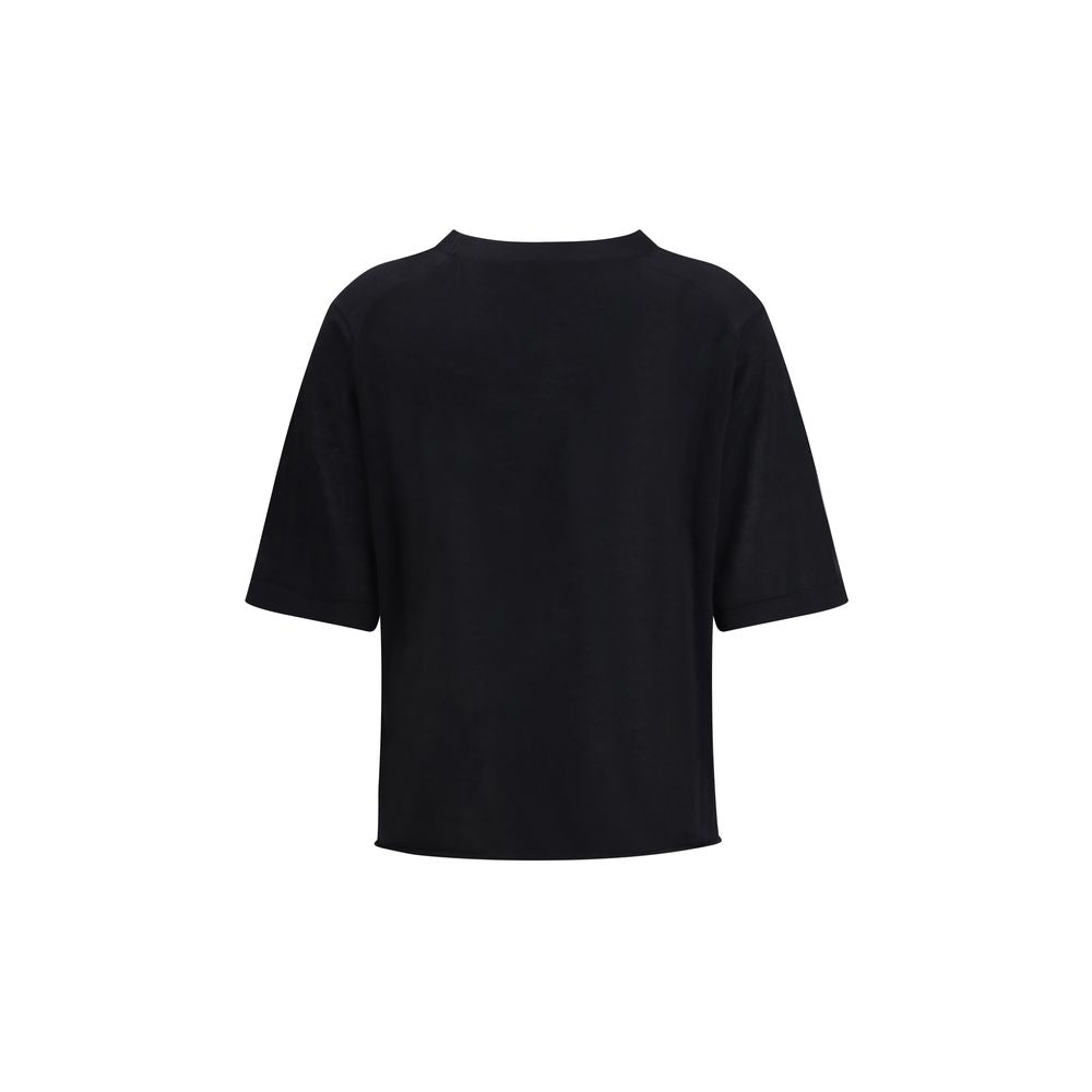 Loulou De Saison Black Cashmere T-Shirt - Nala Model