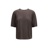 Loulou De Saison Brown Cashmere T-Shirt - Nala Model