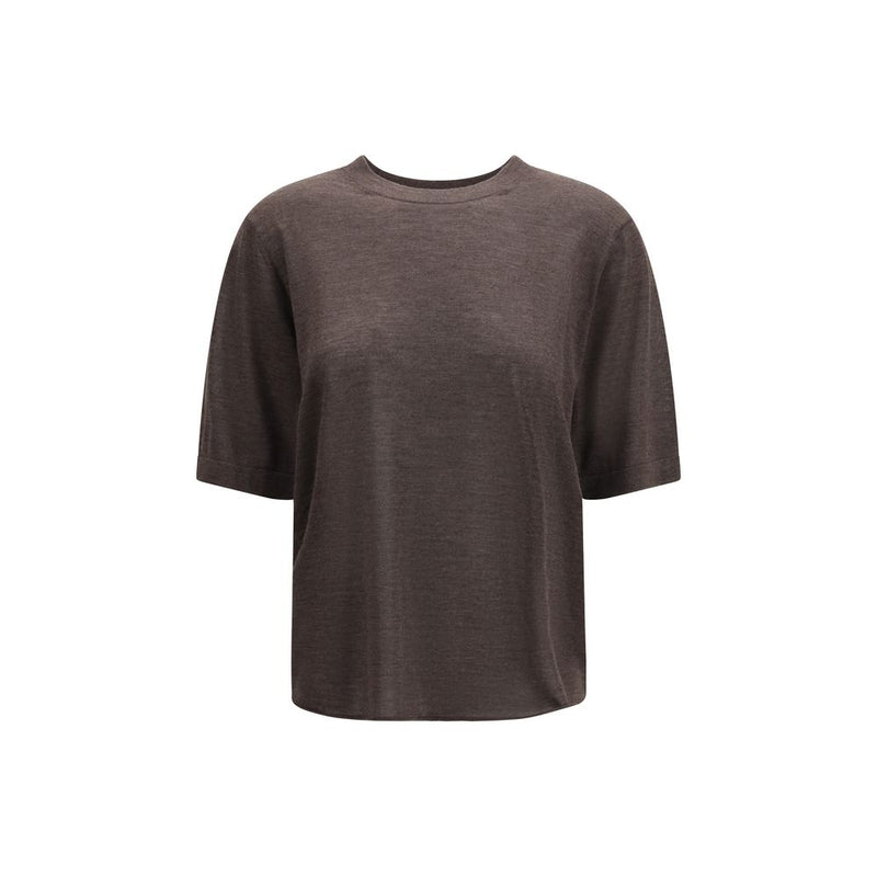 Loulou De Saison Brown Cashmere T-Shirt - Nala Model