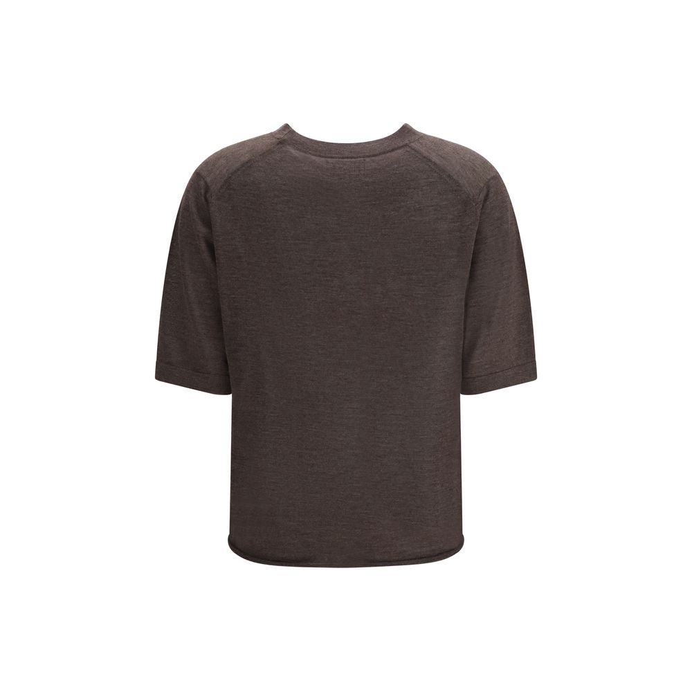 Loulou De Saison Brown Cashmere T-Shirt - Nala Model