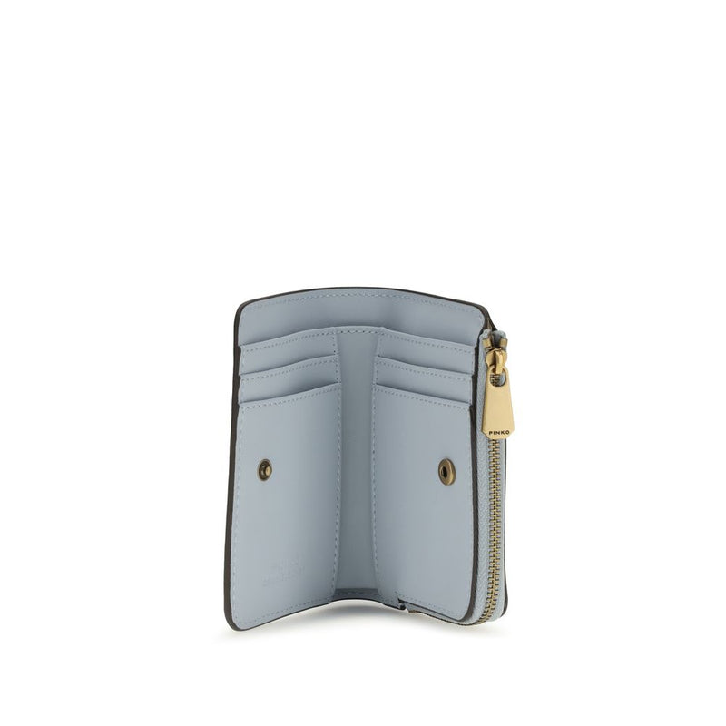 PINKO Blue Calf Leather Bos Taurus Wallet - Elegant Card Holder