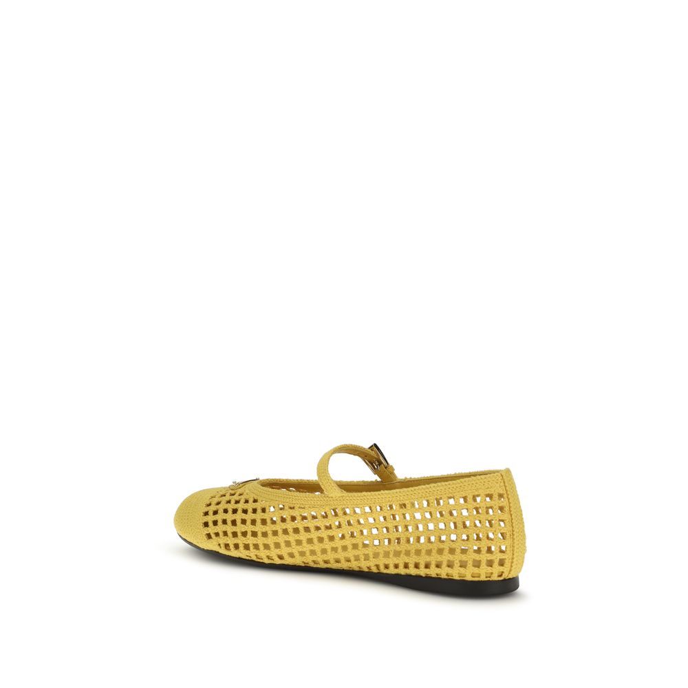 Prada Bicolor Cotton Ballet Flats for Women