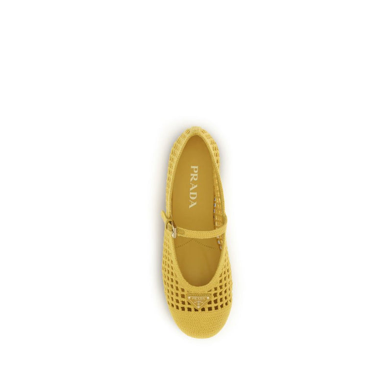 Prada Bicolor Cotton Ballet Flats for Women