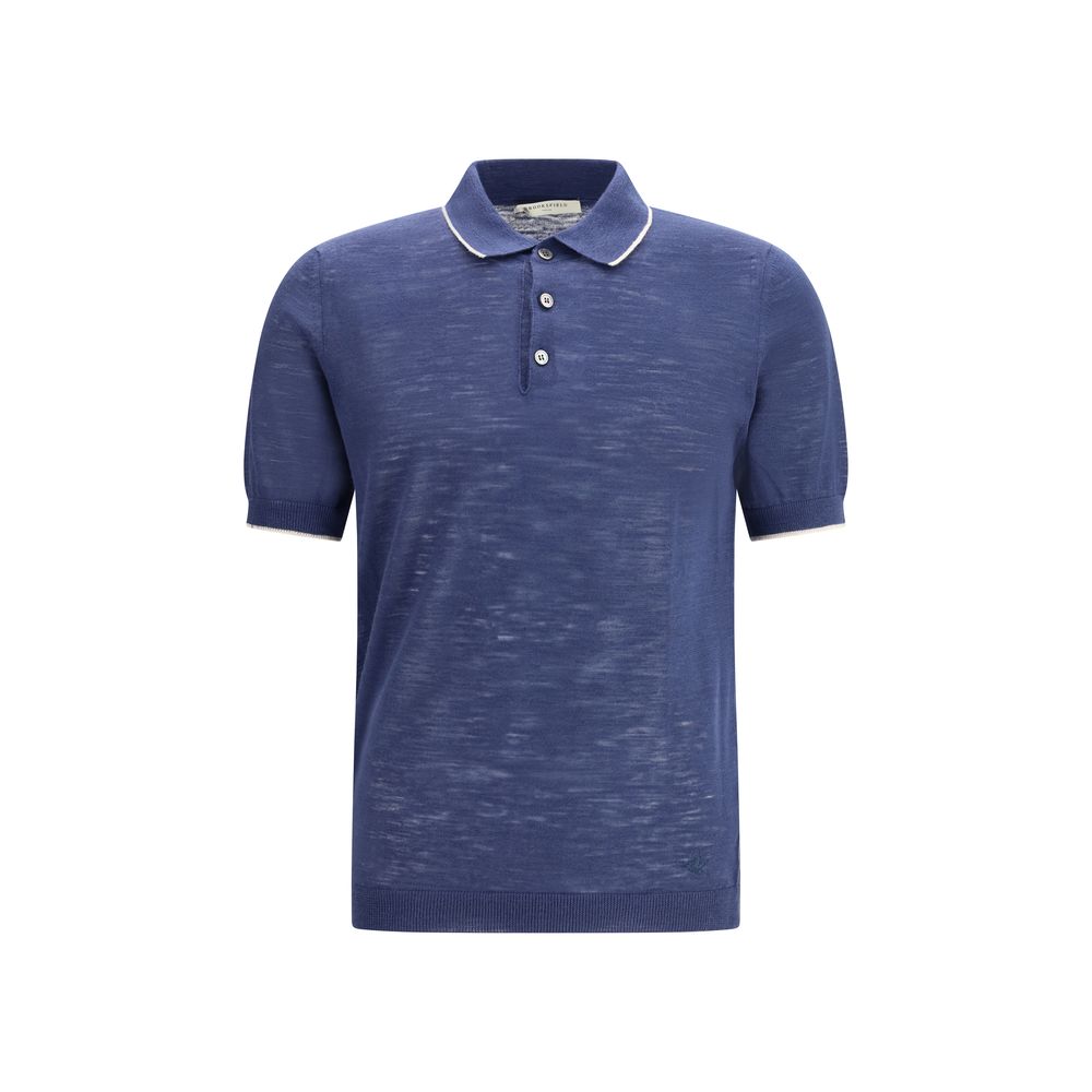 Brooksfield Blue Linen Polo Shirt - Lightweight & Versatile