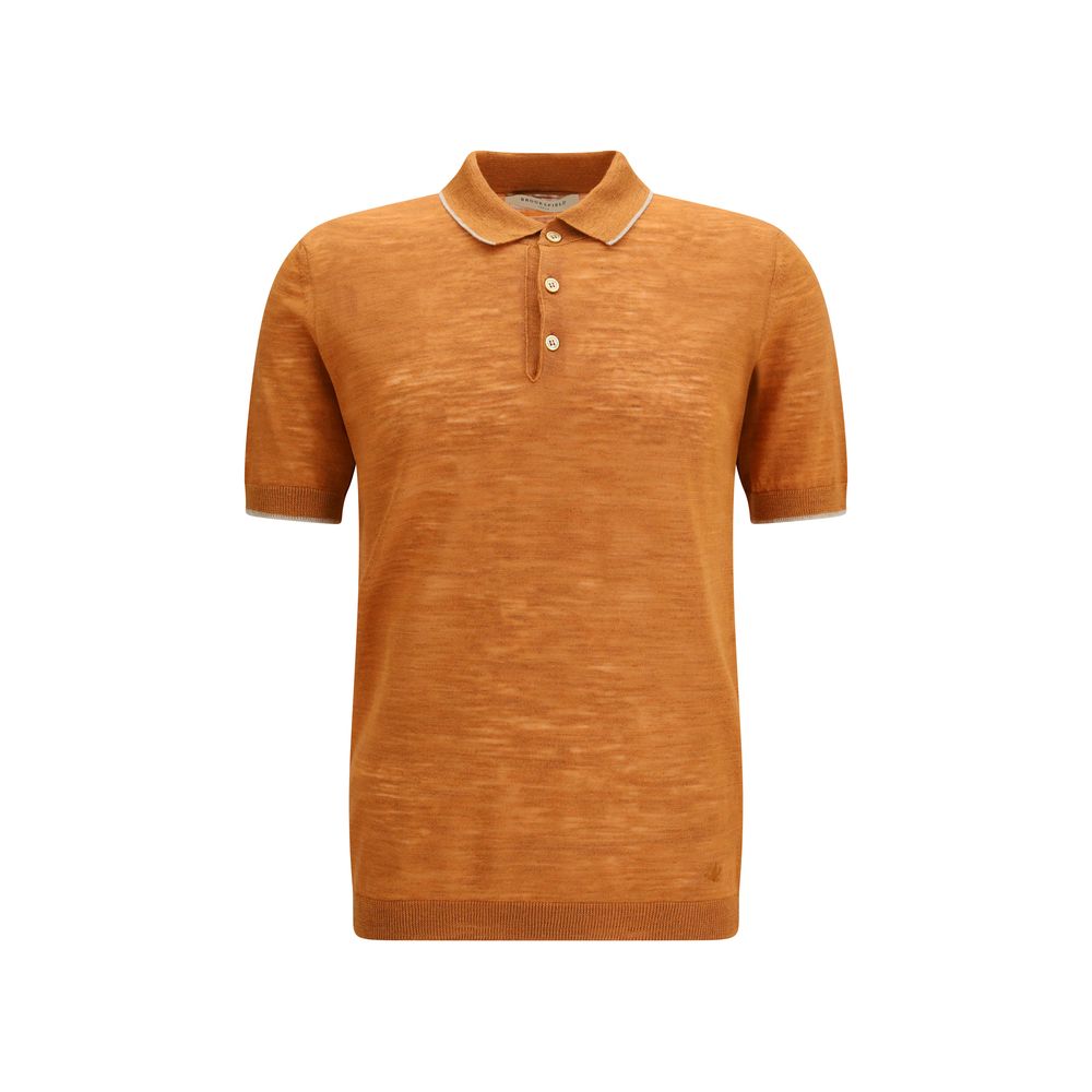 Brooksfield Oranje Linnen Polo